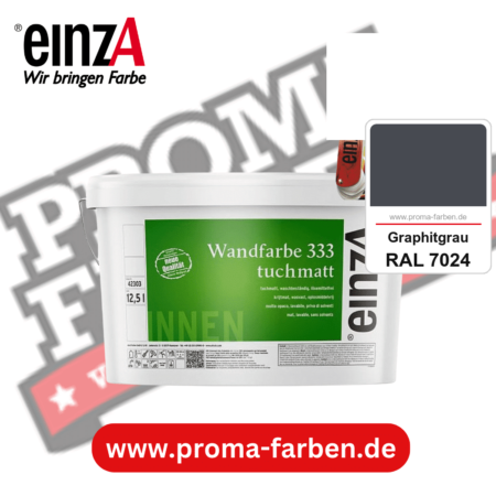 einzA Wandfarbe 333 tuchmatt kaufen bei Proma Farben RAL 7024 Graphitgrau