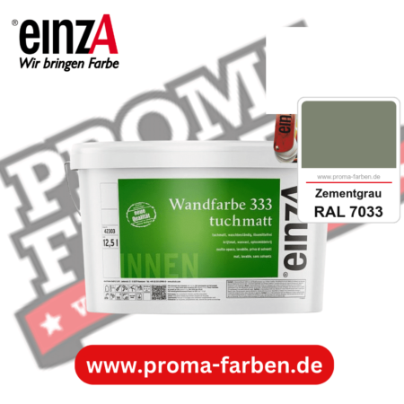 einzA Wandfarbe 333 tuchmatt kaufen bei Proma Farben RAL 7033 Zementgrau