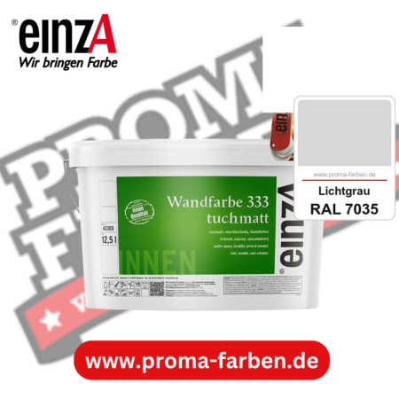 einzA Wandfarbe 333 tuchmatt kaufen bei Proma Farben RAL 7035 Lichtgrau