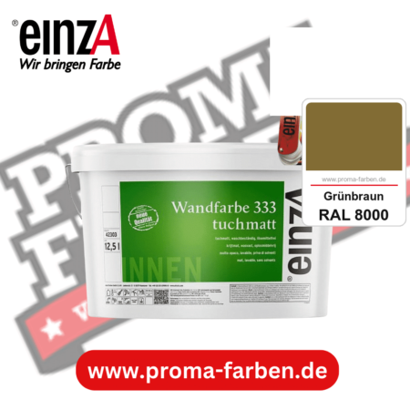 einzA Wandfarbe 333 tuchmatt kaufen bei Proma Farben RAL 8000 Grünbraun