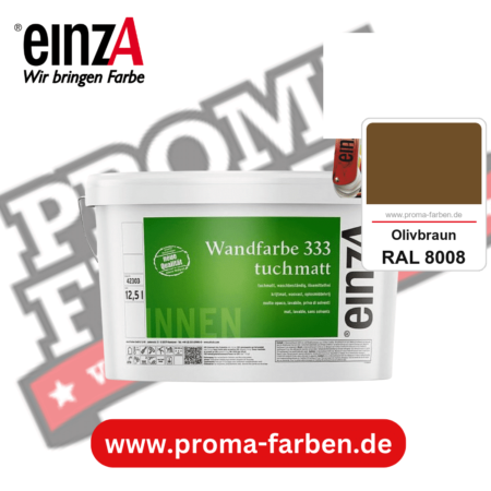 einzA Wandfarbe 333 tuchmatt kaufen bei Proma Farben RAL 8008 Olivbraun
