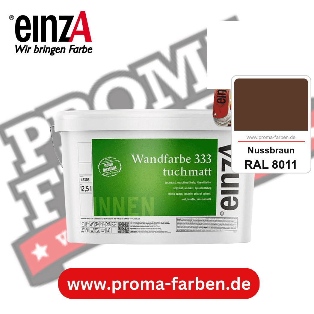 einzA Wandfarbe 333 tuchmatt kaufen bei Proma Farben RAL 8011 Nussbraun