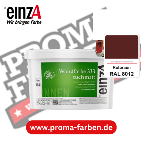 einzA Wandfarbe 333 tuchmatt kaufen bei Proma Farben RAL 8012 Rotbraun