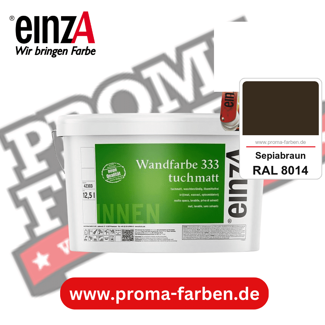 einzA Wandfarbe 333 tuchmatt kaufen bei Proma Farben RAL 8014 Sepiabraun