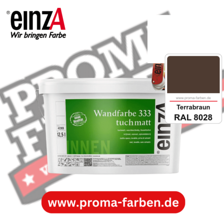 einzA Wandfarbe 333 tuchmatt kaufen bei Proma Farben RAL 8028 Terrabraun