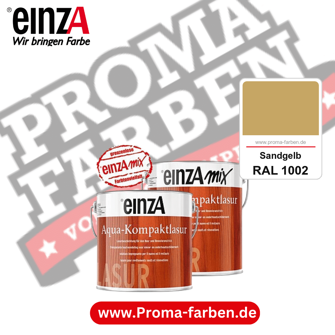 einzA Aqua-Kompaktlasur kaufen bei Proma Farben RAL 1002 Sandgelb