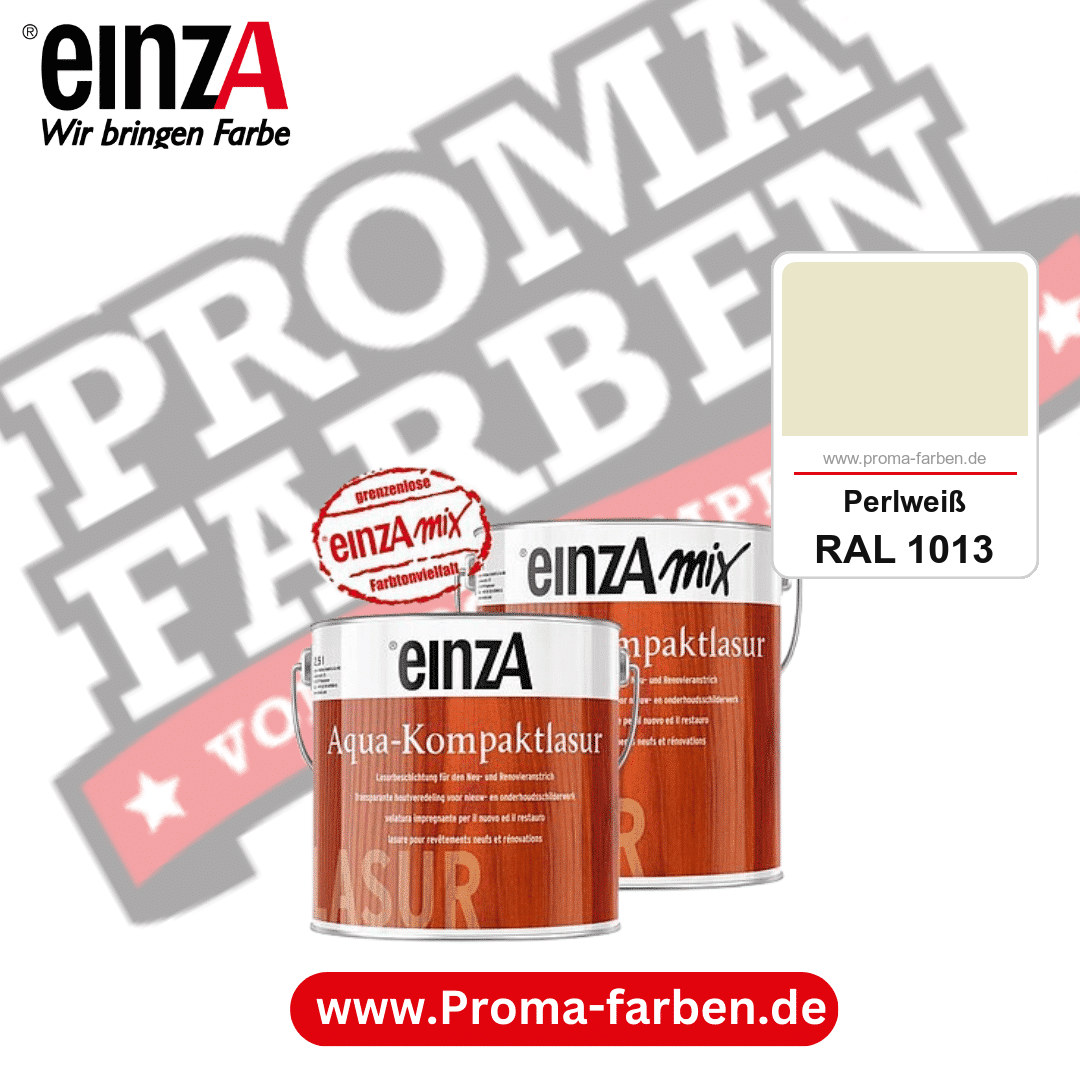 einzA Aqua-Kompaktlasur kaufen bei Proma Farben RAL 1013 Perlweiß