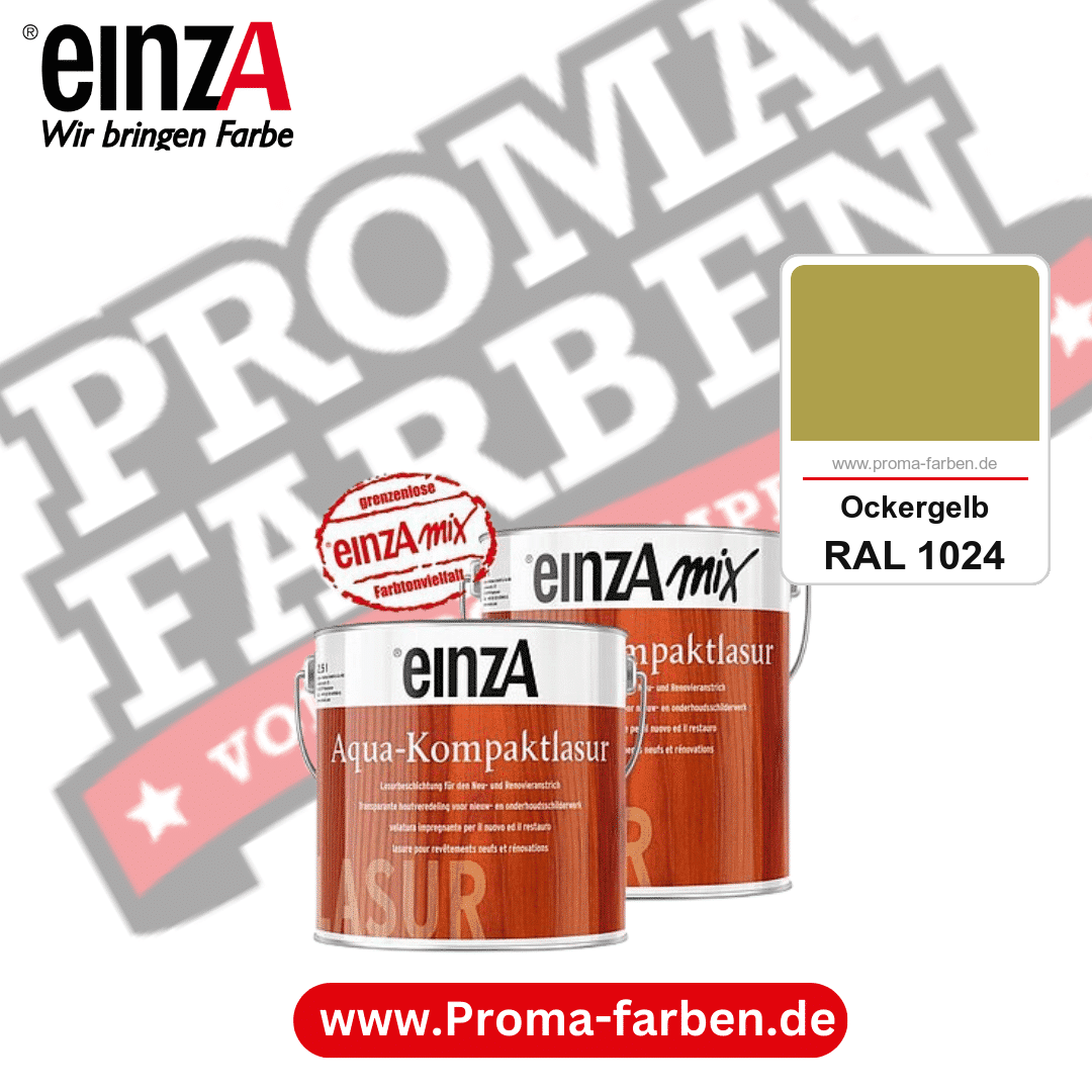 einzA Aqua-Kompaktlasur kaufen bei Proma Farben RAL 1024 Ockergelb
