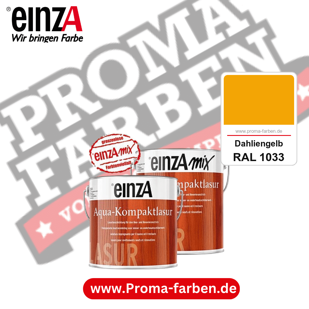 einzA Aqua-Kompaktlasur kaufen bei Proma Farben RAL 1033 Dahliengelb