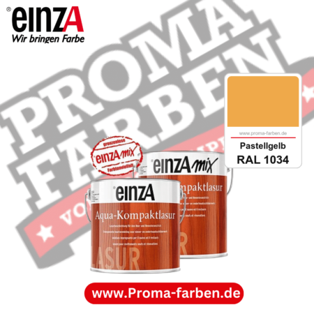 einzA Aqua-Kompaktlasur kaufen bei Proma Farben RAL 1034 Pastellgelb