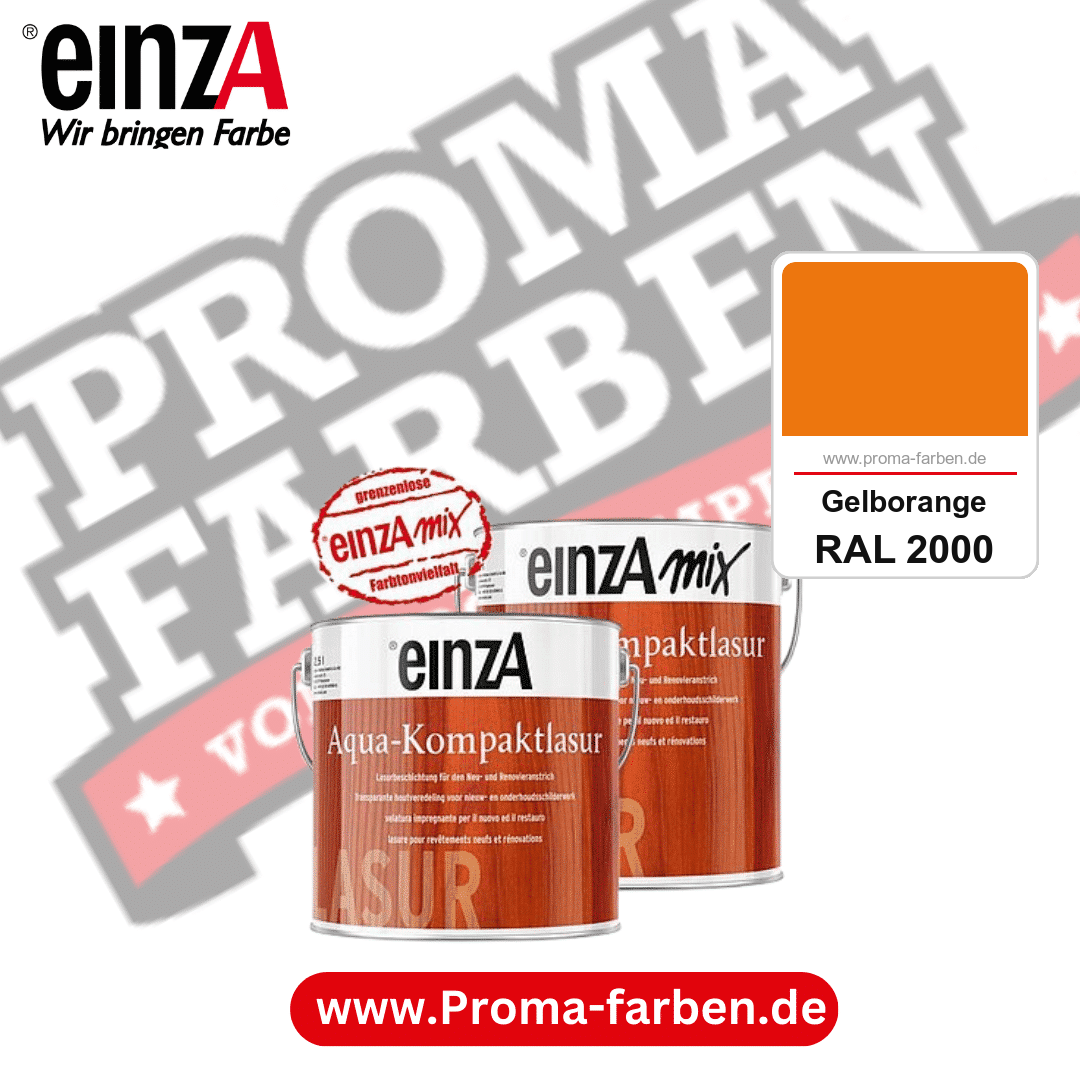 einzA Aqua-Kompaktlasur kaufen bei Proma Farben RAL 2000 Gelborange
