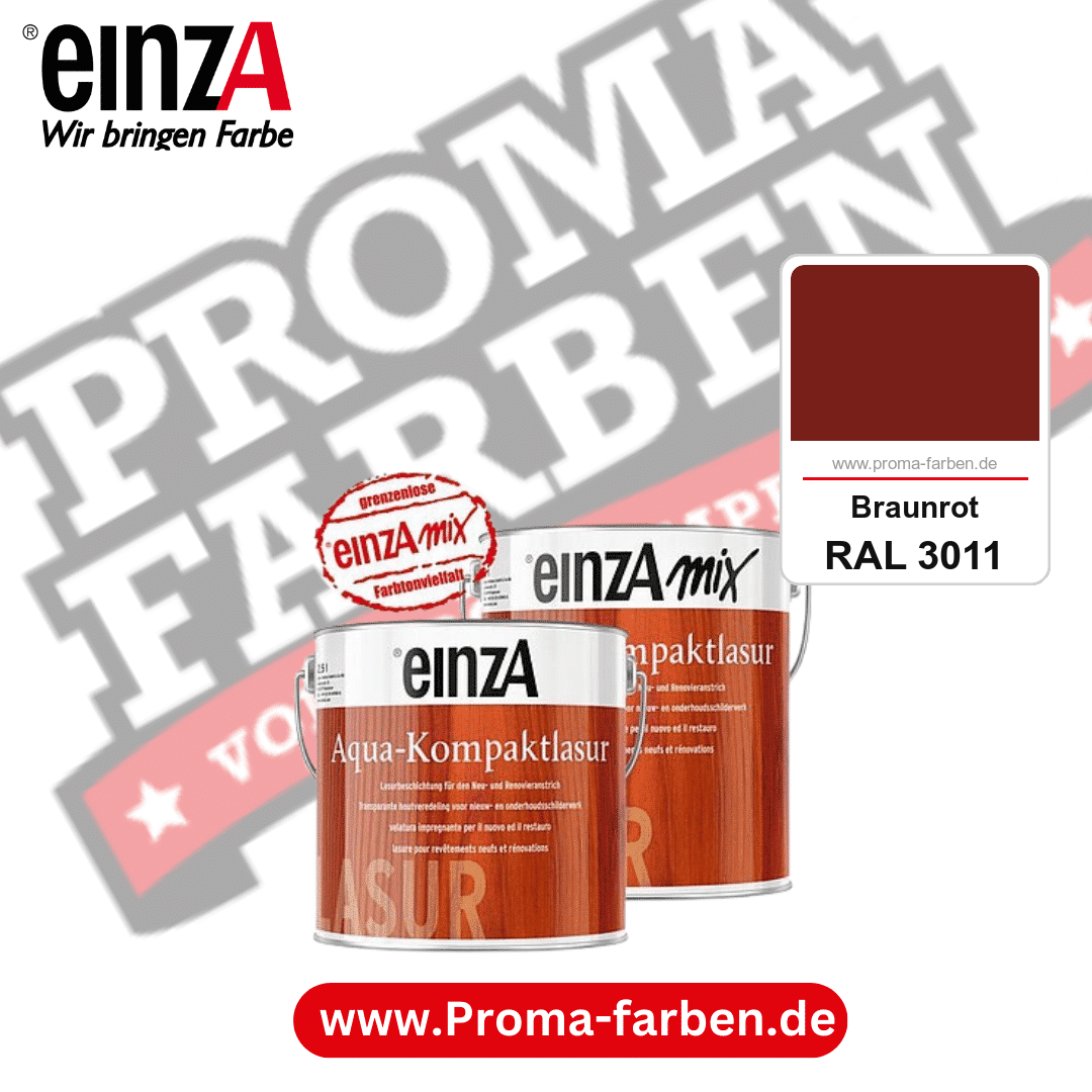 einzA Aqua-Kompaktlasur kaufen bei Proma Farben RAL 3011 Braunrot