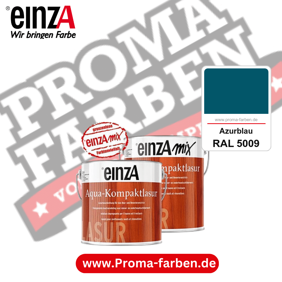 einzA Aqua-Kompaktlasur kaufen bei Proma Farben RAL 5009 Azurblau