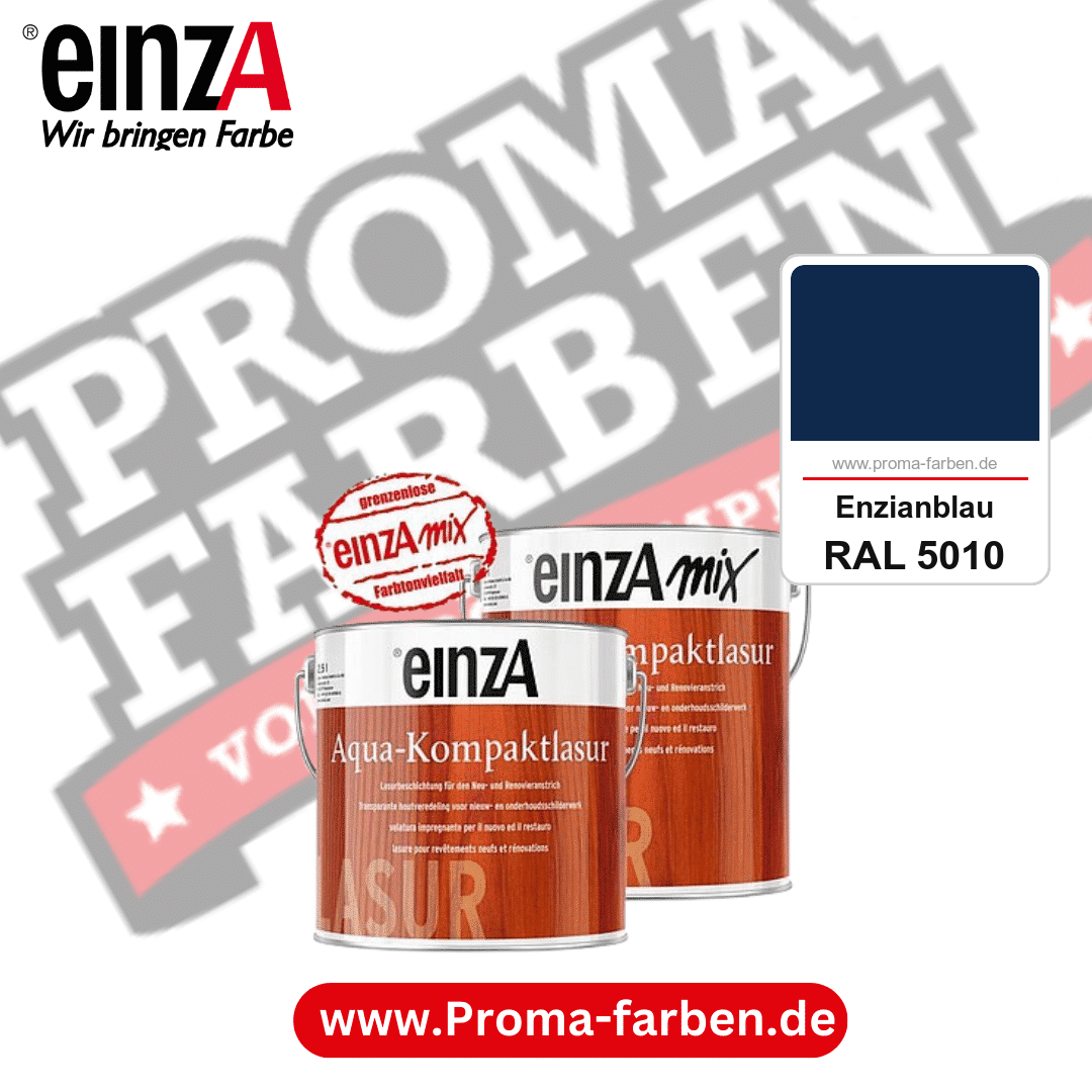 einzA Aqua-Kompaktlasur kaufen bei Proma Farben RAL 5010 Enzianblau