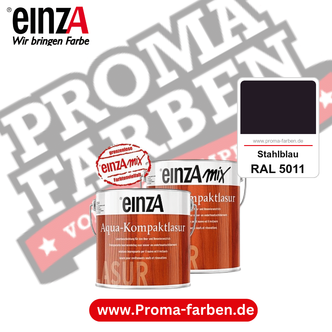 einzA Aqua-Kompaktlasur kaufen bei Proma Farben RAL 5011 Stahlblau
