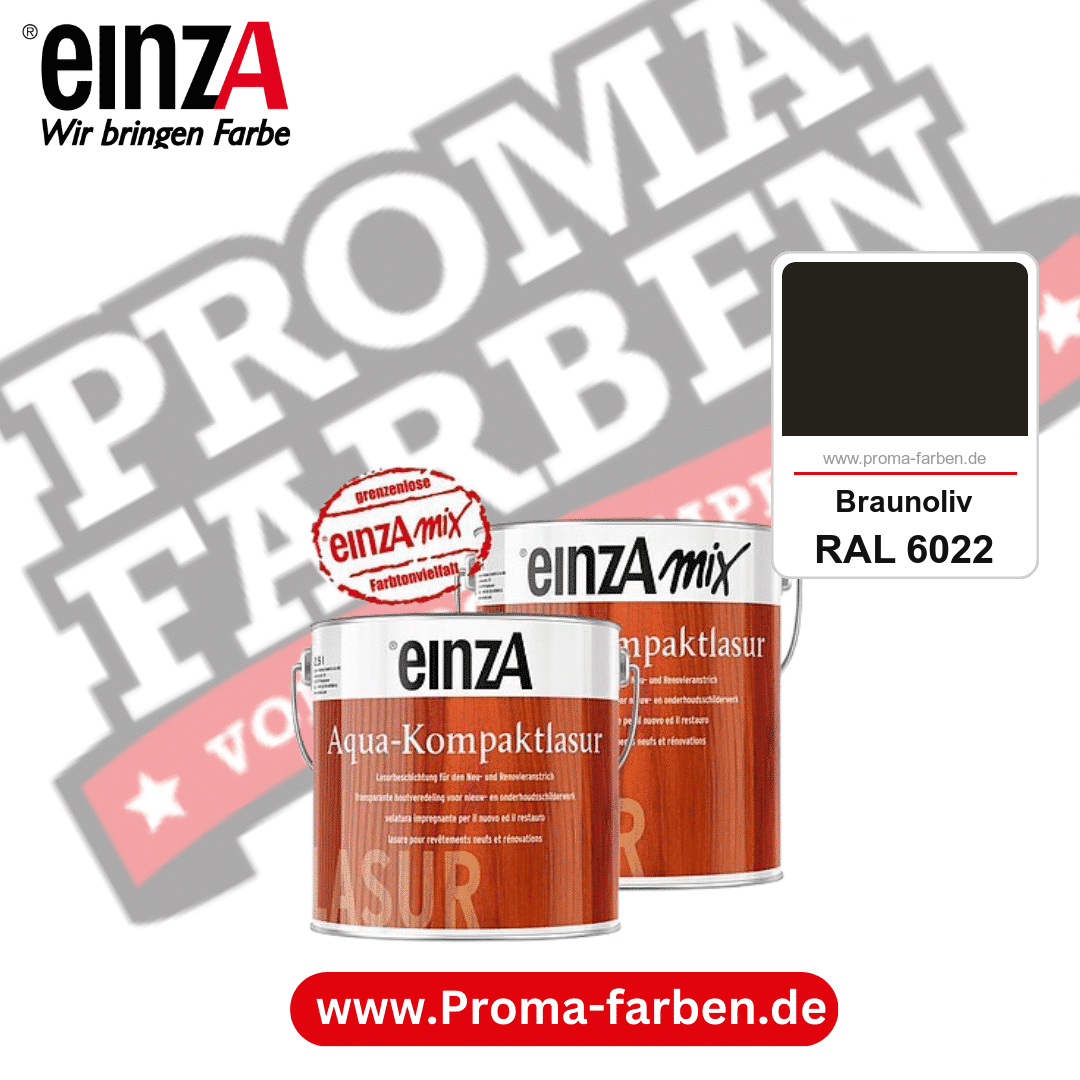 einzA Aqua-Kompaktlasur kaufen bei Proma Farben RAL 6022 Braunoliv
