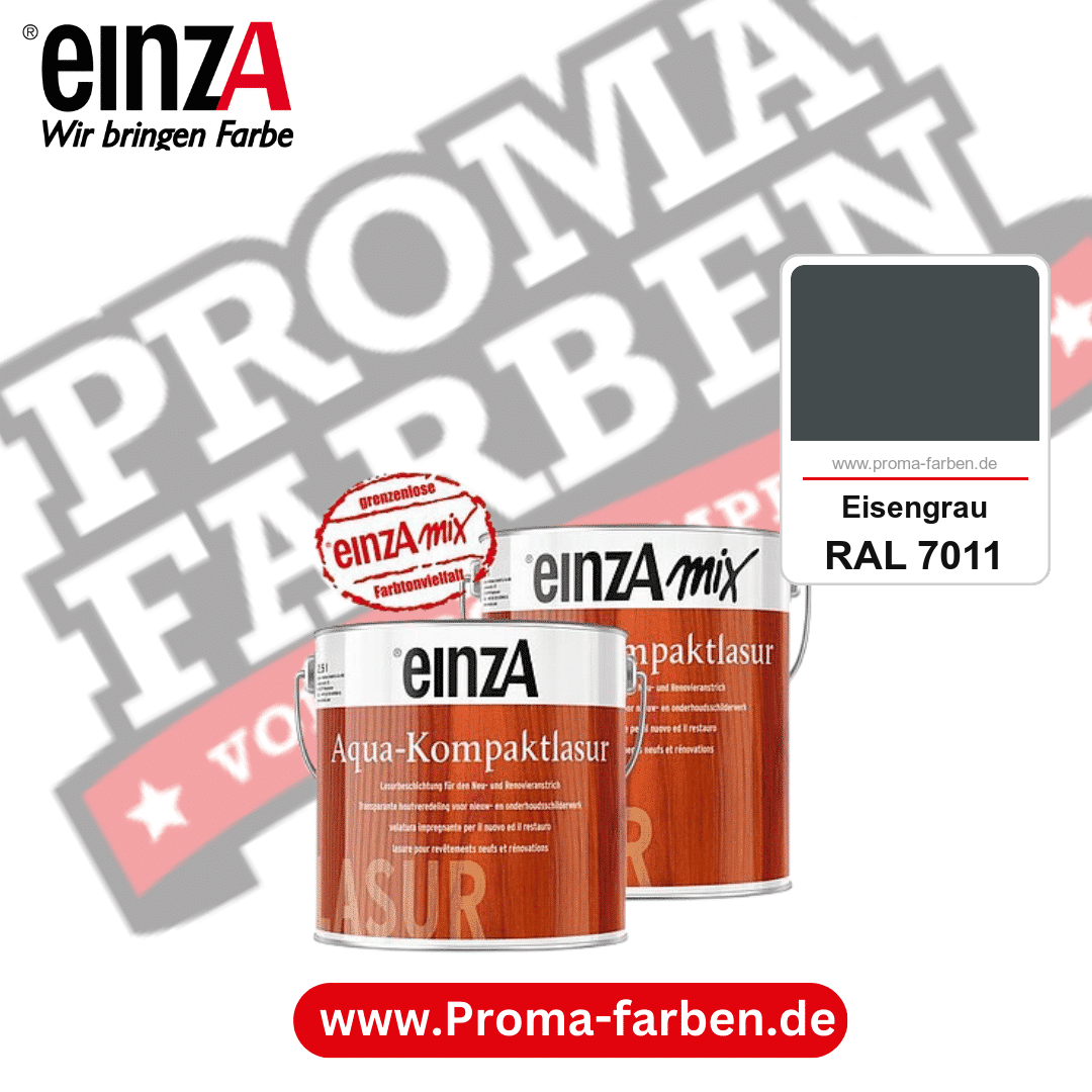 einzA Aqua-Kompaktlasur kaufen bei Proma Farben RAL 7011 Eisengrau