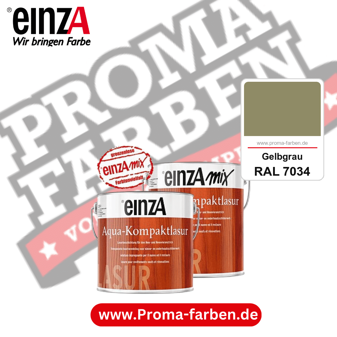einzA Aqua-Kompaktlasur kaufen bei Proma Farben RAL 7034 Gelbgrau