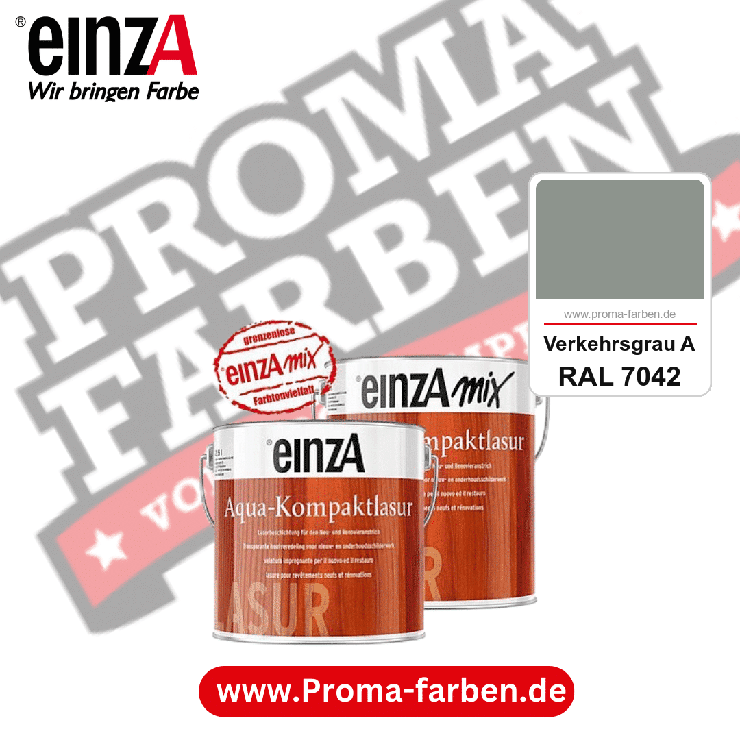 einzA Aqua-Kompaktlasur kaufen bei Proma Farben RAL 7042 Verkehrsgrau A