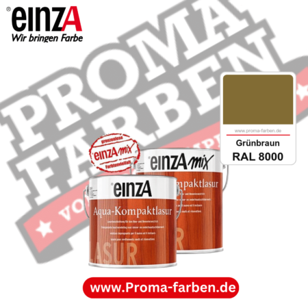 einzA Aqua-Kompaktlasur kaufen bei Proma Farben RAL 8000 Grünbraun