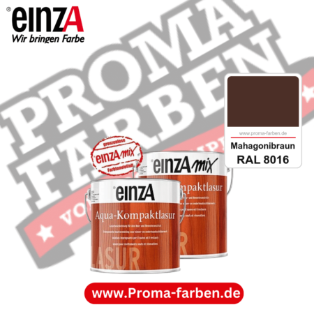 einzA Aqua-Kompaktlasur kaufen bei Proma Farben RAL 8016 Mahagonibraun