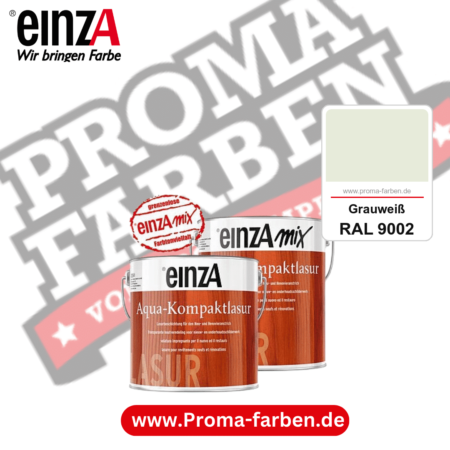 einzA Aqua-Kompaktlasur kaufen bei Proma Farben RAL 9002 Grauweiß