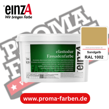 einzA elastodur Fassadenfarbe kaufen bei Proma Farben RAL 1002 Sandgelb