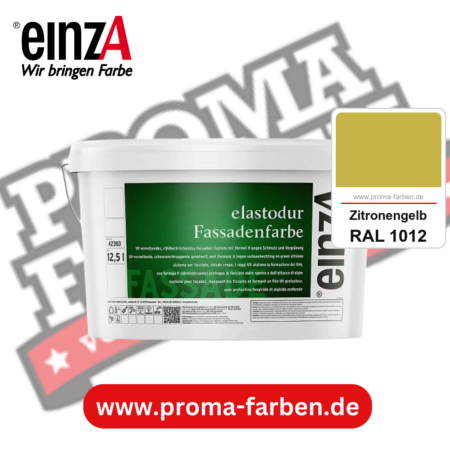 einzA elastodur Fassadenfarbe kaufen bei Proma Farben RAL 1012 Zitronengelb