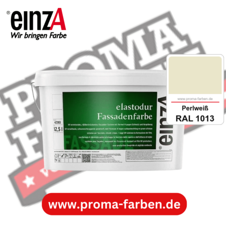 einzA elastodur Fassadenfarbe kaufen bei Proma Farben RAL 1013 Perlweiß