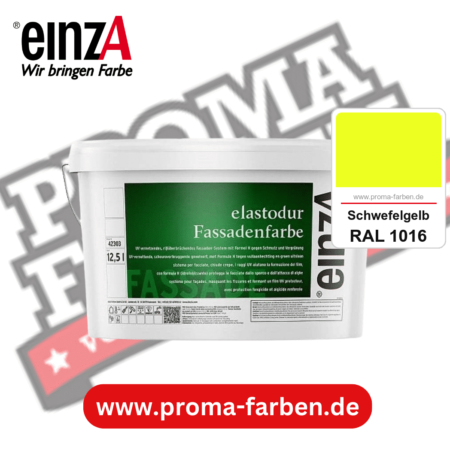 einzA elastodur Fassadenfarbe kaufen bei Proma Farben RAL 1016 Schwefelgelb