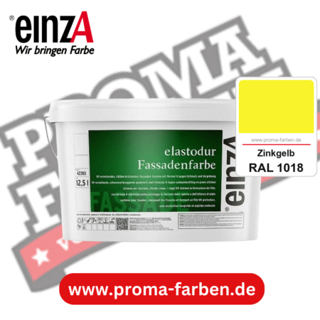einzA elastodur Fassadenfarbe kaufen bei Proma Farben RAL 1018 Zinkgelb