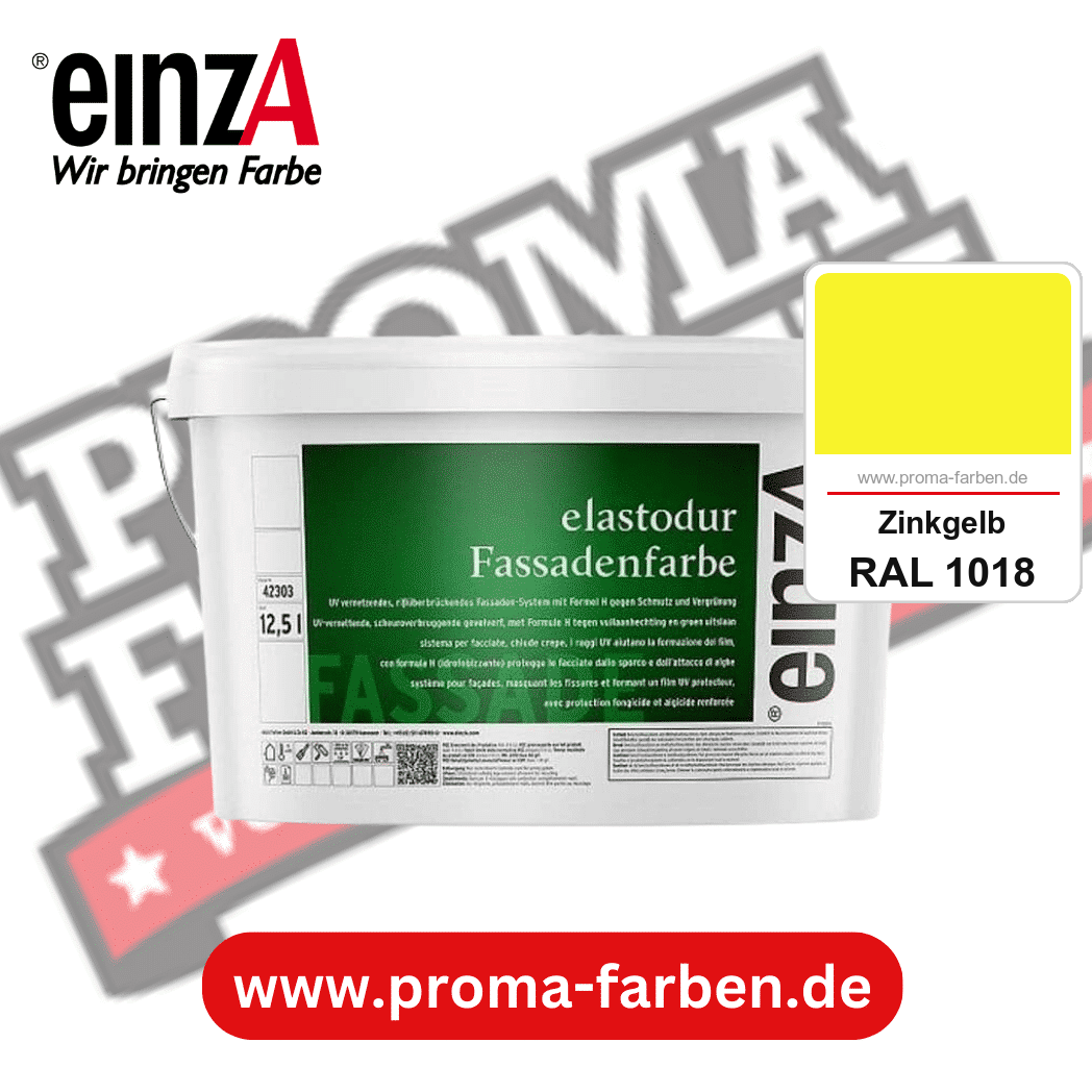 einzA elastodur Fassadenfarbe kaufen bei Proma Farben RAL 1018 Zinkgelb