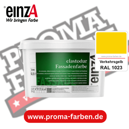 einzA elastodur Fassadenfarbe kaufen bei Proma Farben RAL 1023 Verkehrsgelb