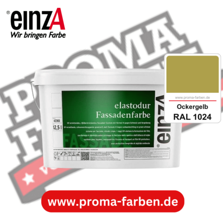 einzA elastodur Fassadenfarbe kaufen bei Proma Farben RAL 1024 Ockergelb