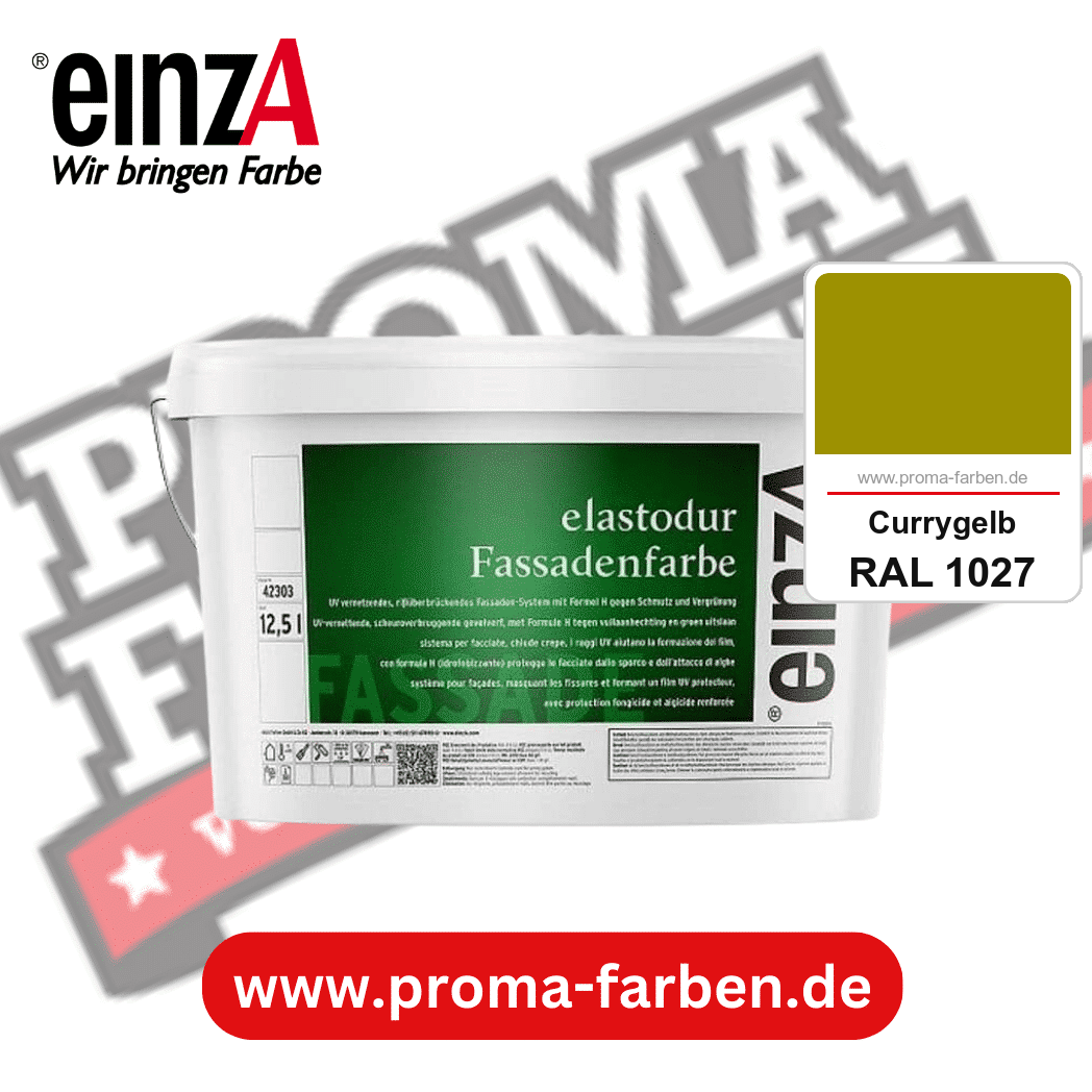 einzA elastodur Fassadenfarbe kaufen bei Proma Farben RAL 1027 Currygelb