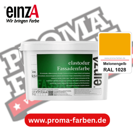 einzA elastodur Fassadenfarbe kaufen bei Proma Farben RAL 1028 Melonengelb