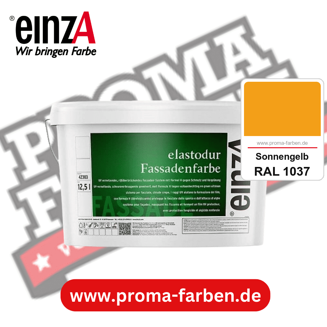 einzA elastodur Fassadenfarbe kaufen bei Proma Farben RAL 1037 Sonnengelb