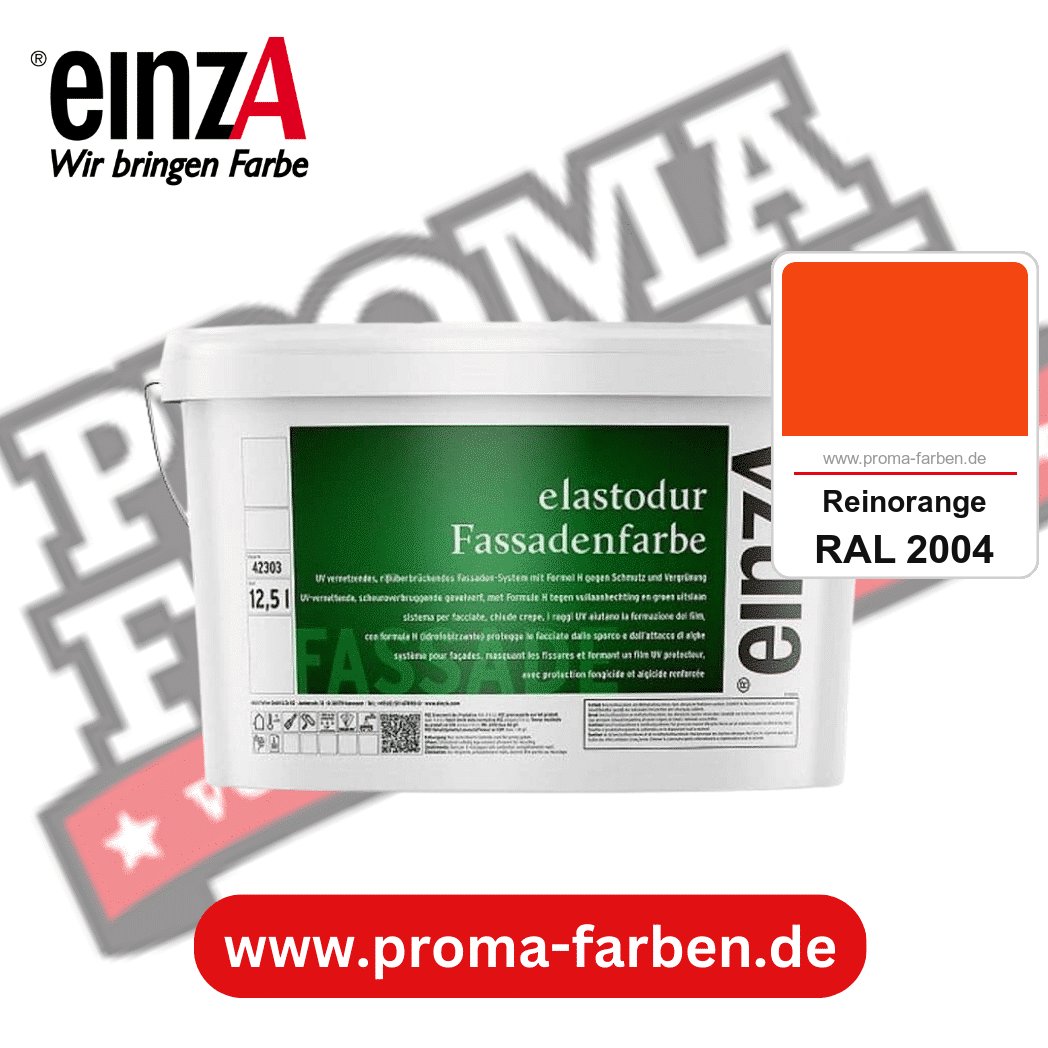 einzA elastodur Fassadenfarbe kaufen bei Proma Farben RAL 2004 Reinorange