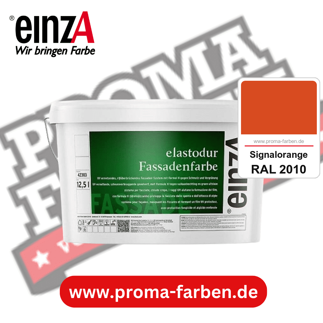 einzA elastodur Fassadenfarbe kaufen bei Proma Farben RAL 2010 Signalorange