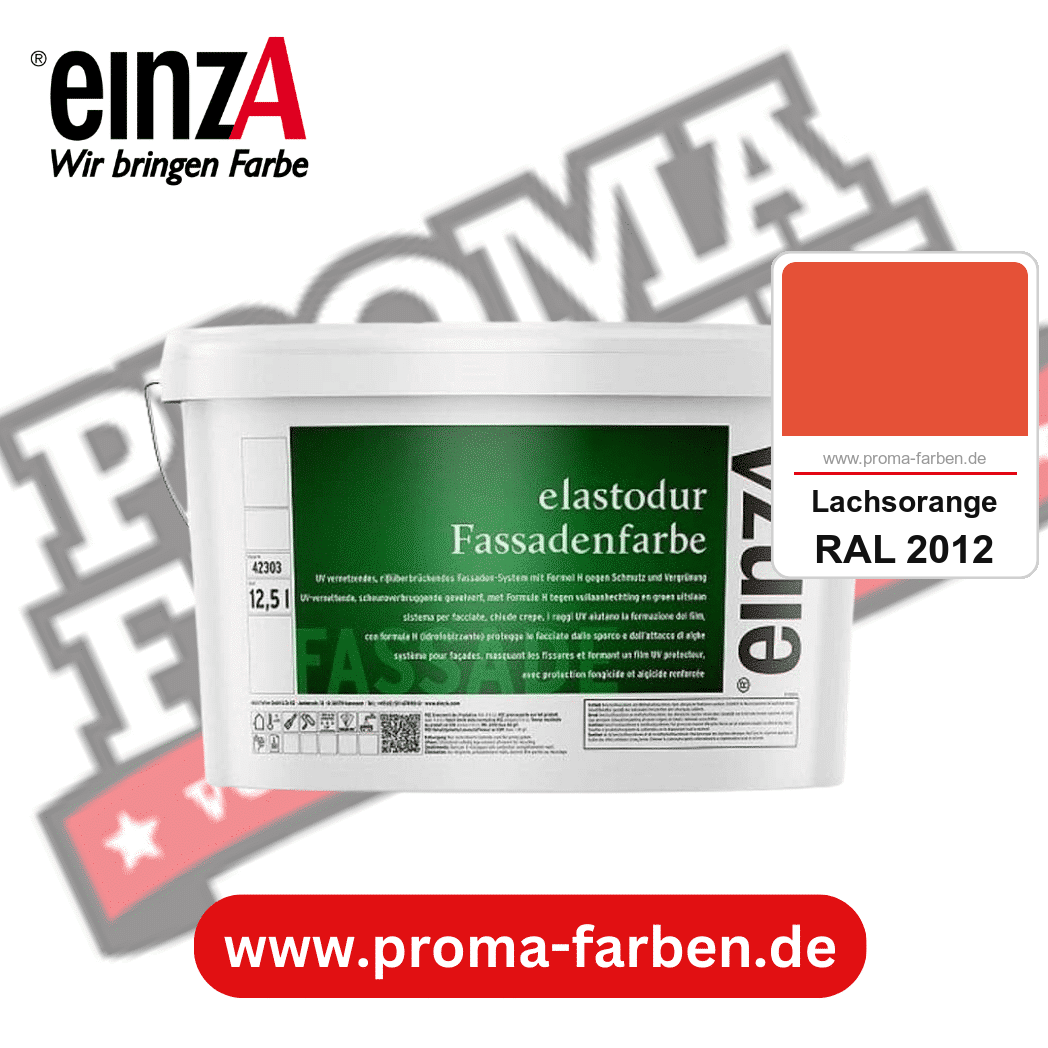 einzA elastodur Fassadenfarbe kaufen bei Proma Farben RAL 2012 Lachsorange