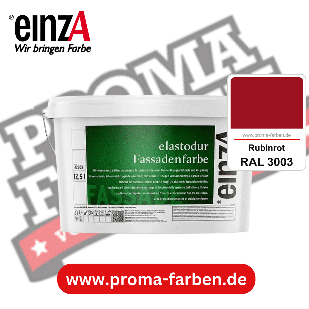 einzA elastodur Fassadenfarbe kaufen bei Proma Farben RAL 3003 Rubinrot