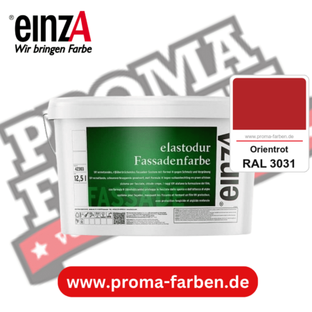 einzA elastodur Fassadenfarbe kaufen bei Proma Farben RAL 3031 Orientrot