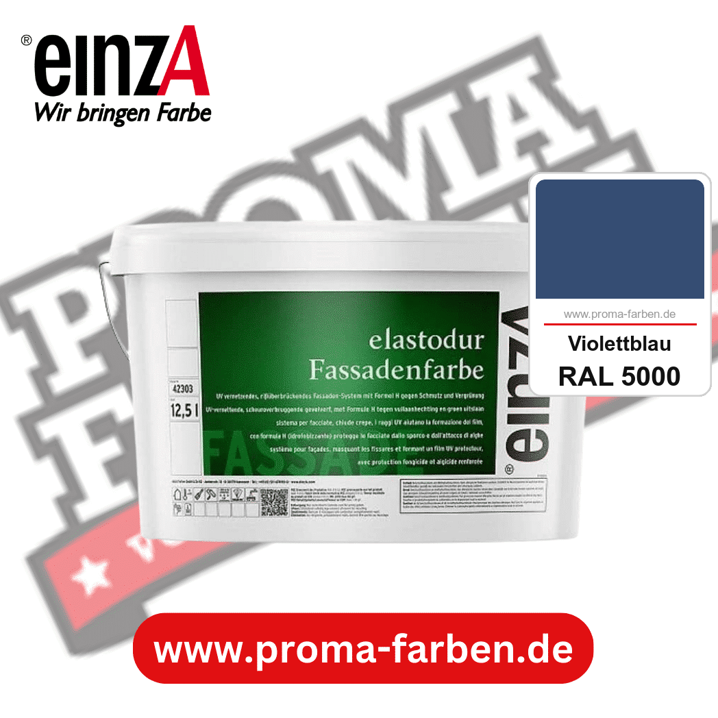 einzA elastodur Fassadenfarbe kaufen bei Proma Farben RAL 5000 Violettblau