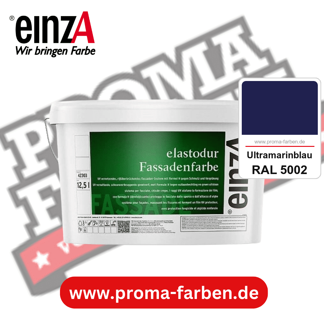 einzA elastodur Fassadenfarbe kaufen bei Proma Farben RAL 5002 Ultramarinblau