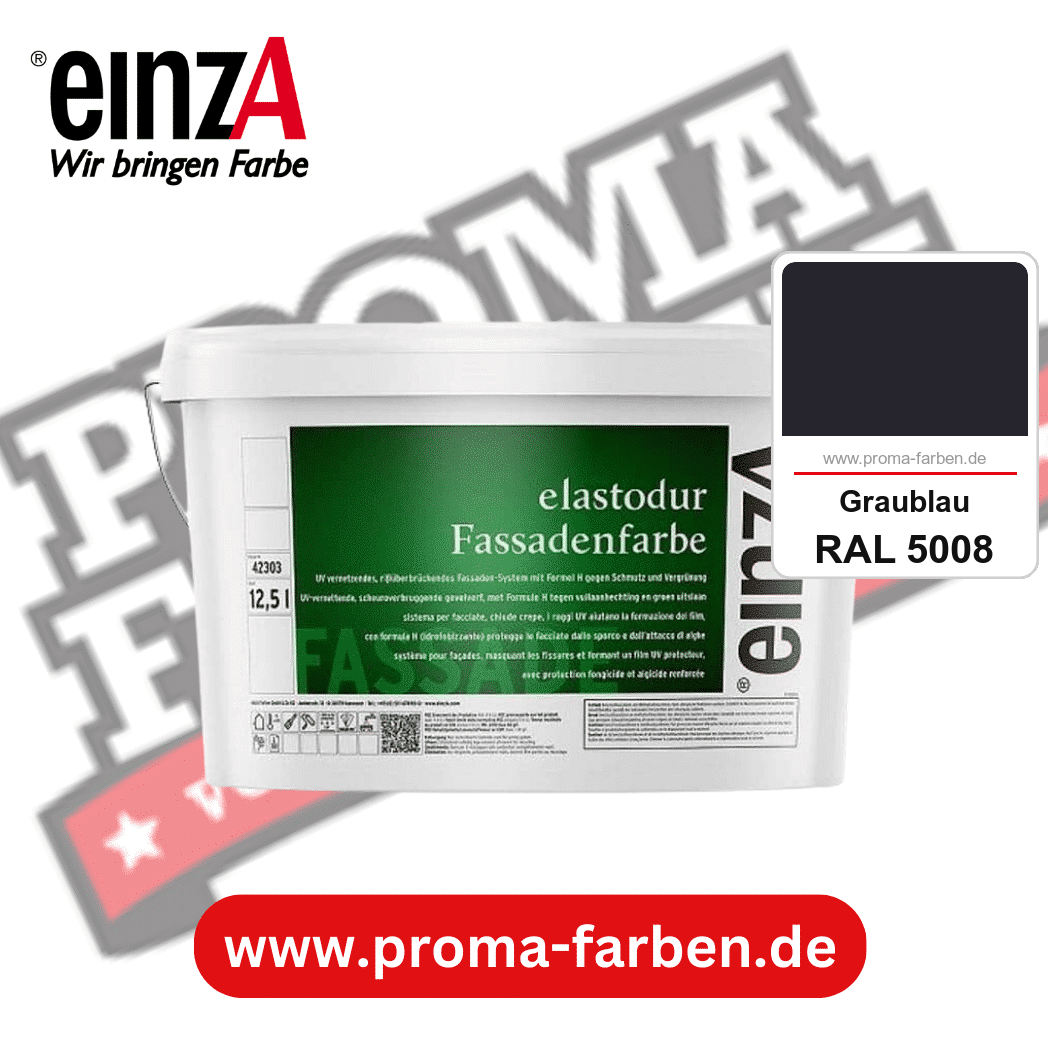 einzA elastodur Fassadenfarbe kaufen bei Proma Farben RAL 5008 Graublau