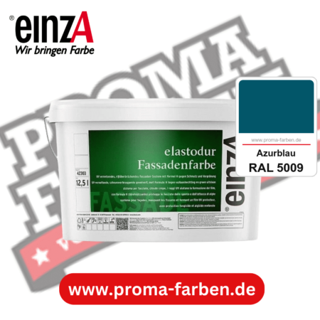 einzA elastodur Fassadenfarbe kaufen bei Proma Farben RAL 5009 Azurblau