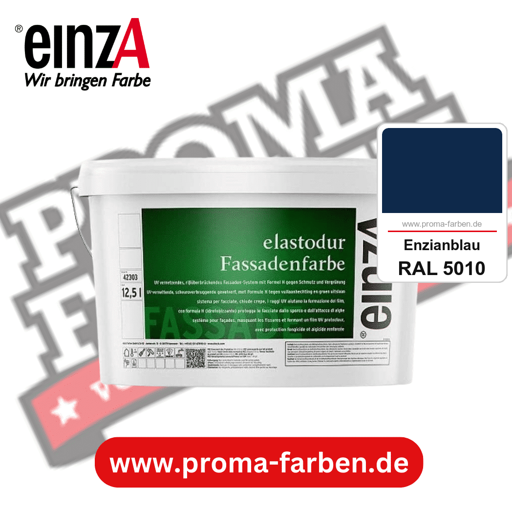 einzA elastodur Fassadenfarbe kaufen bei Proma Farben RAL 5010 Enzianblau