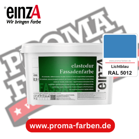 einzA elastodur Fassadenfarbe kaufen bei Proma Farben RAL 5012 Lichtblau