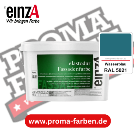 einzA elastodur Fassadenfarbe kaufen bei Proma Farben RAL 5021 Wasserblau