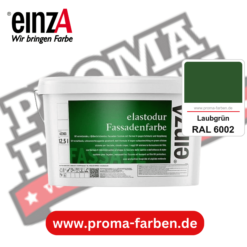 einzA elastodur Fassadenfarbe kaufen bei Proma Farben RAL 6002 Laubgrün